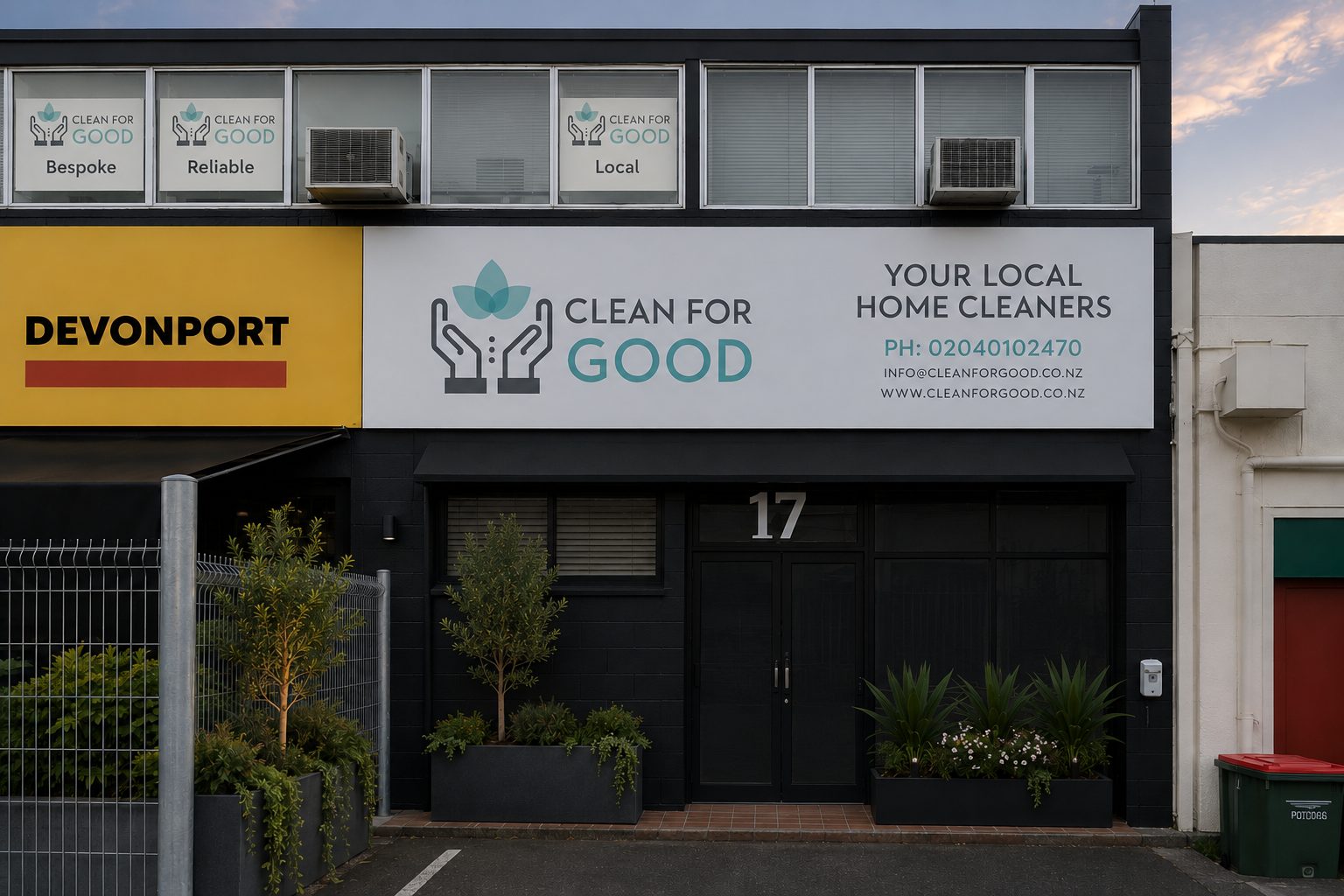 Clean for Good Devonport office exterior at 17 Clarence Street