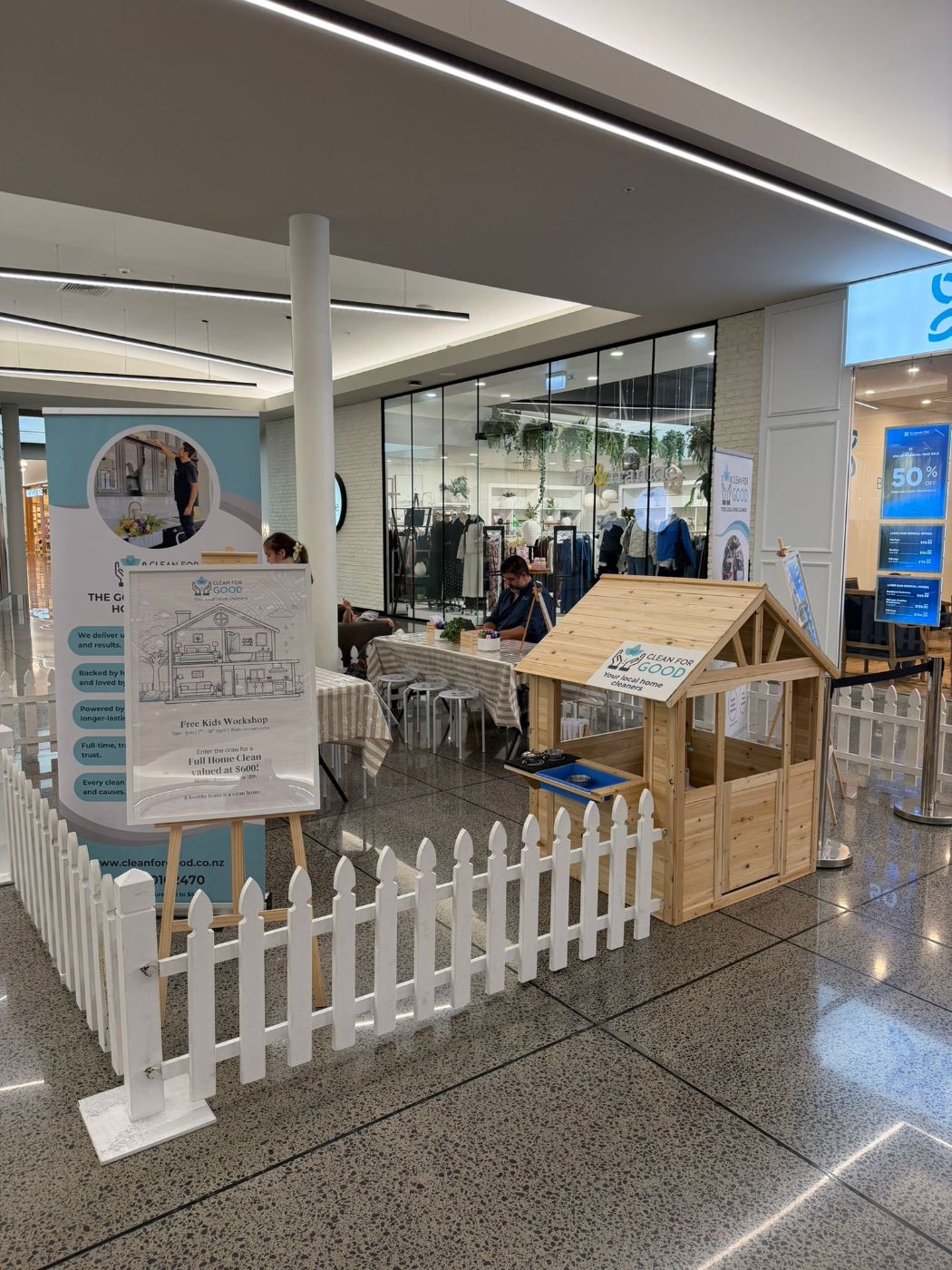 Clean for Good activation stand at Milford mall
